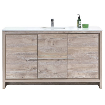 Tulughan 59.125'' Single Bathroom Vanity with Slate Top
