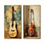 Guitare rétro Melody I - ensemble de 2 reproductions d'art sur toile-102576876-102576879