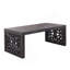 Table basse 47,2 "en bois sculpté noir massif - aspect fait à la main avec panneaux latéraux ornés-613594872