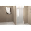 Porte de douche pivotante avec cadre en aluminium, porte de douche demi-cadre avec poignée en acier inoxydable