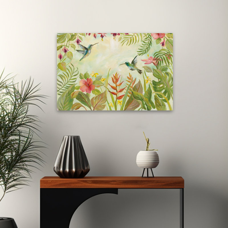 Hummingbirds Song I - Animaux bleu aquatique, H 24 po x l 16 po