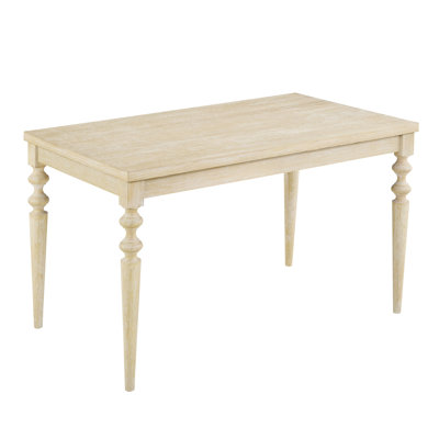 Urban Style Wired White Finish Wood Turned-Leg Dining Table