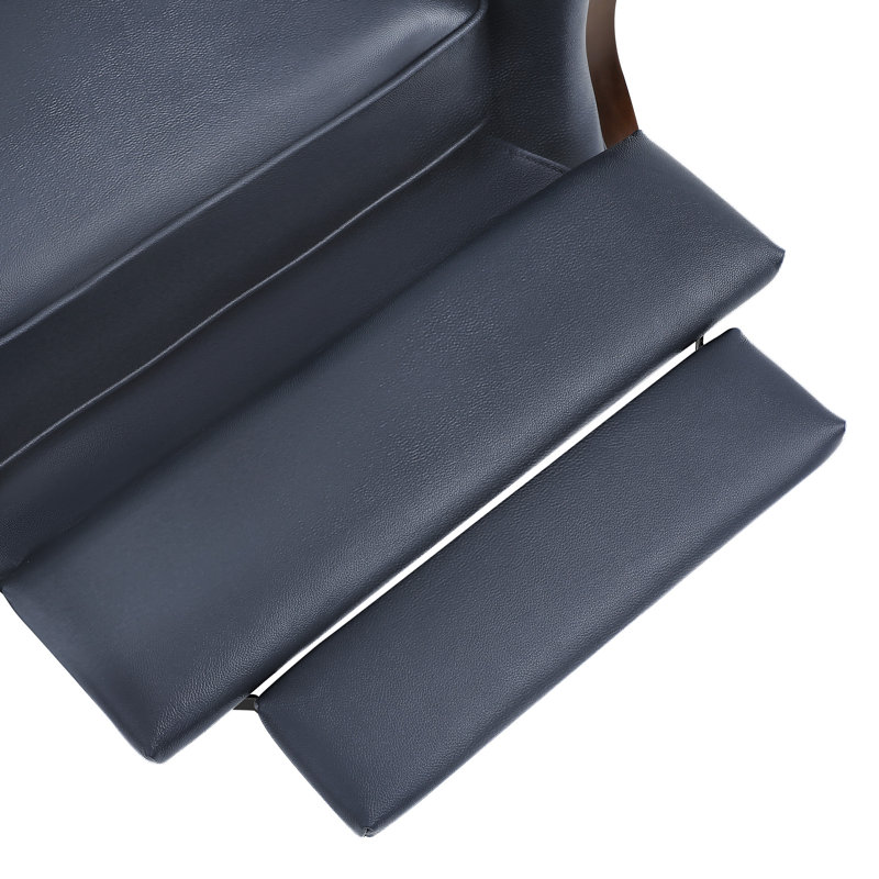 Liauro 32.3" Wide Genuine Leather Manual Recliner With Solid Wood Frame Handrail (Set Of 2), Navy