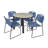 Kee Round Breakroom Table Top, 4 Zeng Stack Chairs-104325666-104325665