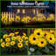 Lumières solaires de tournesol, lumière de tournesol imperméable Ip65 pour lit de fleurs extérieur, cour, sentier, décoration de patio - cadeau