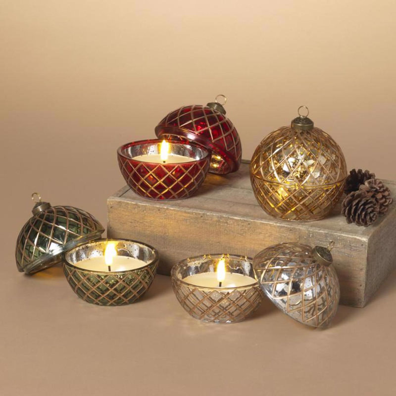 Bougie décorative en verre à cire DEL