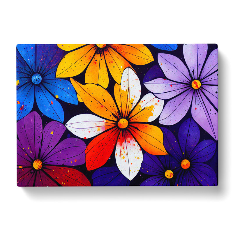 Wonderful Flower Splash Abstract - Wrapped Canvas, 50cm H x 76cm W x 3cm D