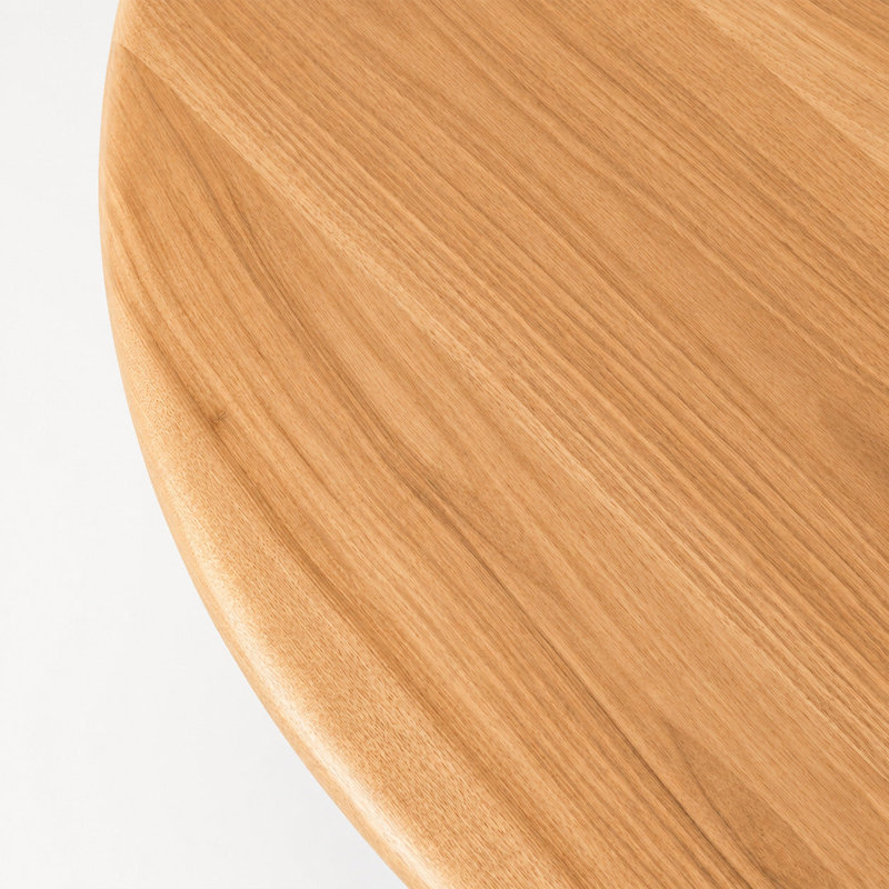 Table basse ronde en bois de chêne massif Petra - Table basse Mid-Century moderne fabriquée à la main, 18" H x 48" L x 48" W