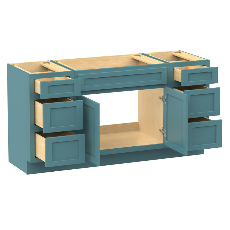 Base de meuble-lavabo simple 60 po seulement, Bleu sarcelle