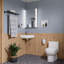 Lavabo de salle de bain mural ovale en porcelaine blanche avec trop-plein