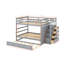 Lit superposé double avec lit gigogne et escalier-1230687795