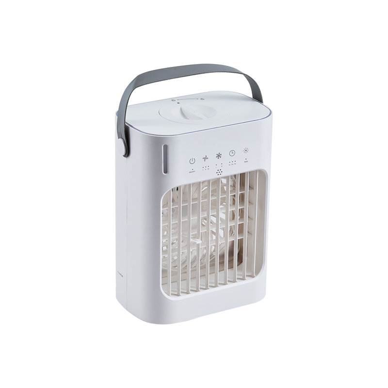 Refroidisseur d'air à évaporation portable 4-en-1 avec réservoir d'eau 700 ml, ventilateur de bureau personnel silencieux et humidificateur pour chambre à coucher
