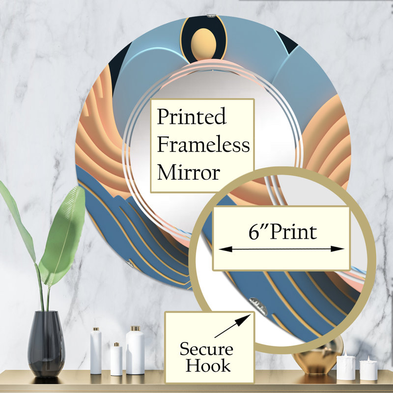 Fideo - Miroir mural moderne rond, 32 po x 32 po