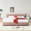 Lit moderne très grand avec tissu en chenille et tiroir rose - style revêtement rembourré-283871482
