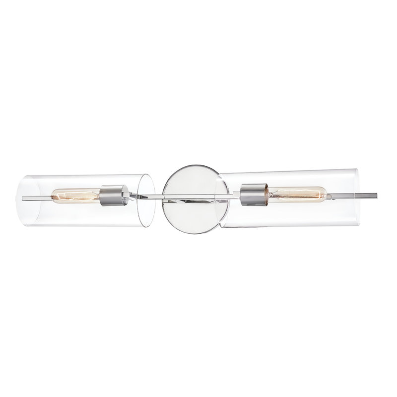 Ariel 2 Light Wall Sconce, Polished Nickel