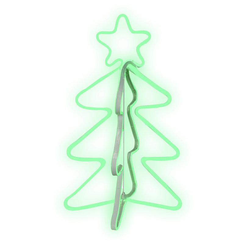 Darrisha Noble Green Neon Style Lit Christmas Tree 50cm Figurine Novelty Light