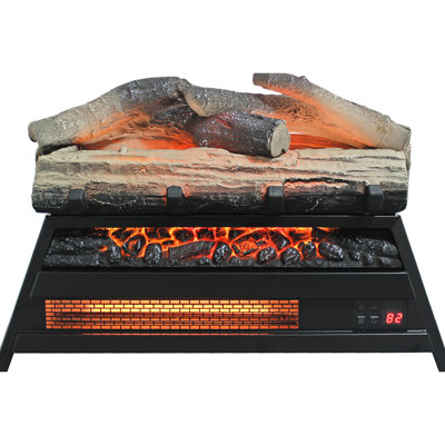 Foyer électrique infrarouge 23 po, insert à bûche 3D, 1 500 W de chaleur, 5 000 / H, luminosité de flamme réglable, 11 choix de température, télécommande / ul, insert pour chambre de bébé, flamme, options, télécommande, pour l'intérieur