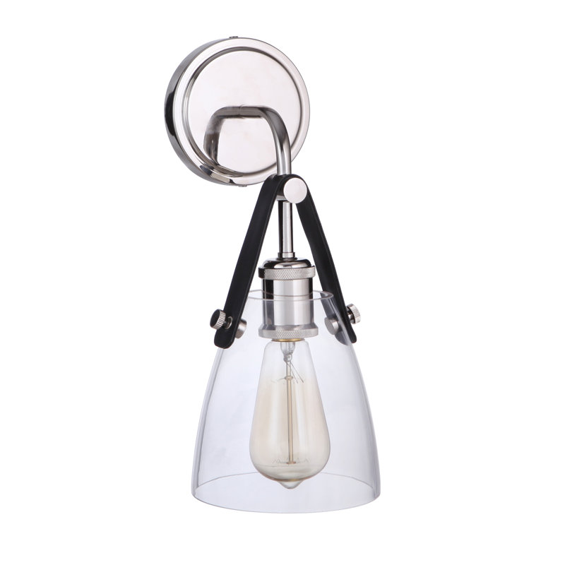 Fransen Steel Armed Sconce, Polished Nickel