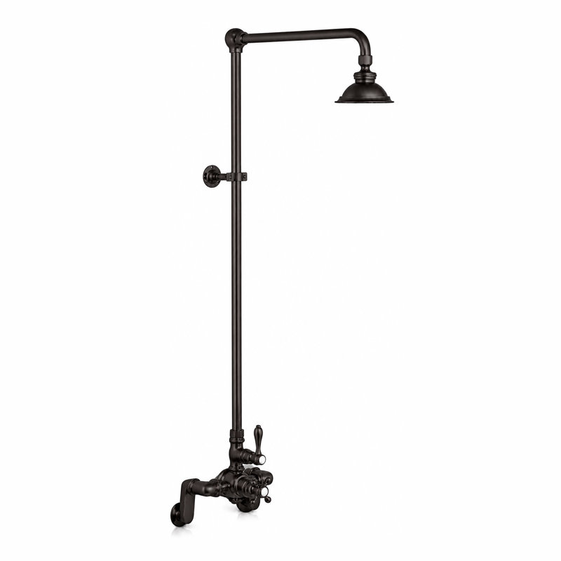 Système de douche thermostatique exposé (P1130), Bronze frotté à l'huile