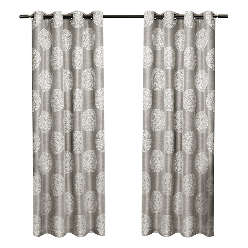 Defelice Semi Sheer Curtain, Dove Gray, 54" W x 108" L