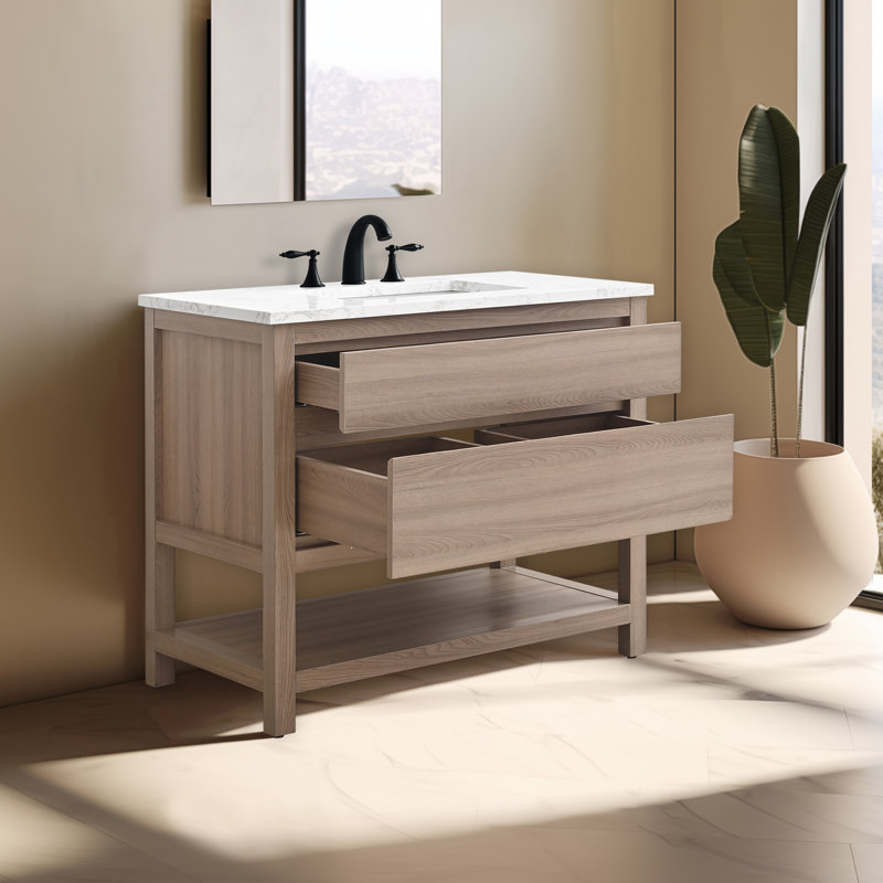 Wesli 36" Single Bathroom Vanity With Engineered Stone Top