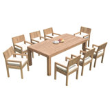 Mabrey Outdoor 9 - Piece Teak Dining Set