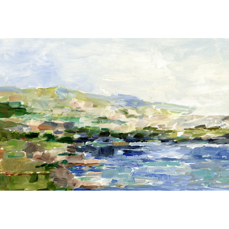 Summer Cove I by Ethan Harper - Painting, 122 cm H x 81 cm W, Black Floater Framed