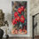 Pe pivoines parmi les pins d'automne III - pivoines, reproduction sur toile encadrée