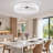 20'' Modern Ceiling Fan with Light White Double Ring LED Fandelier Low Profile Flush Mount APP Remote-822785497