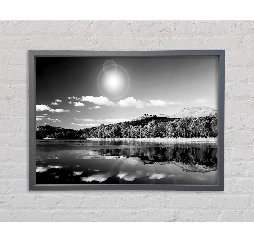 Sun Lake Reflections B N W - Druck