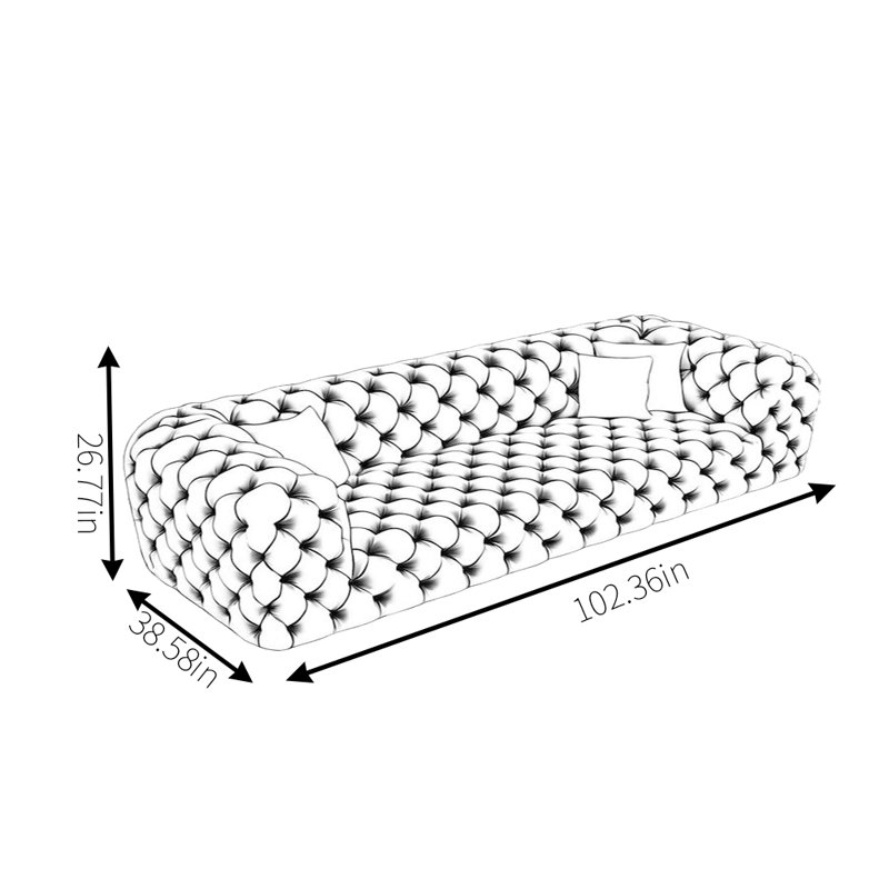Canapé Simple Moon, H 26,77 po x l 102,36 po x P 38,58 po, 3