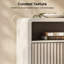 Commode 6 tiroirs pour chambre à coucher avec tablette ouverte, conception ondulée cannelée, poignées en métal, armoire de chambre à coucher / salon / vestibule