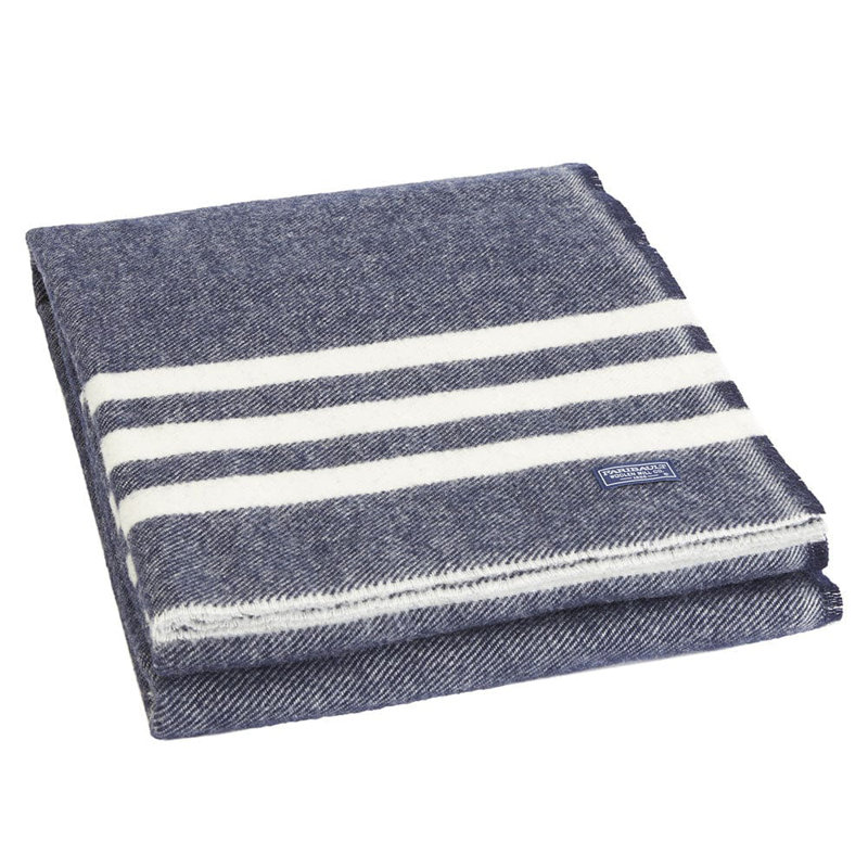 Trapper Wool Throw, Navy