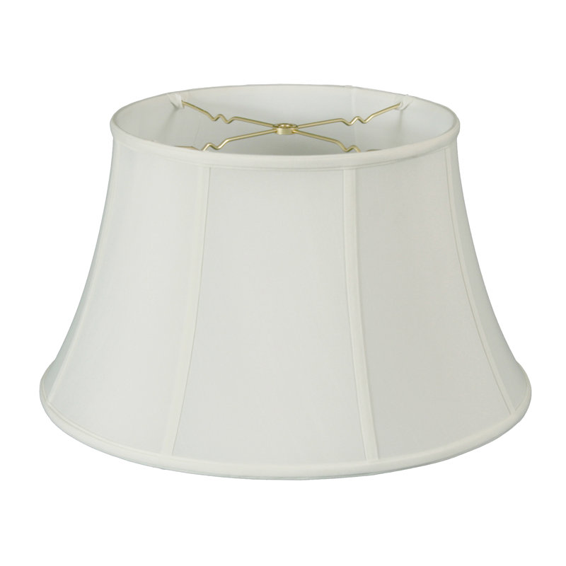 Abat-jour cloche en soie / shantung (araignée), Blanc, H 10 po x l 8 po x P 12 po