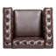 Canapé en cuir de polyuréthane 1 place 39 po avec accoudoirs roulés et garniture cloutée Chesterfield-596437973