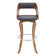 Brookson Swivel Counter or Bar Height Bar Stool with Open Back in Faux Leather, and Walnut Wood