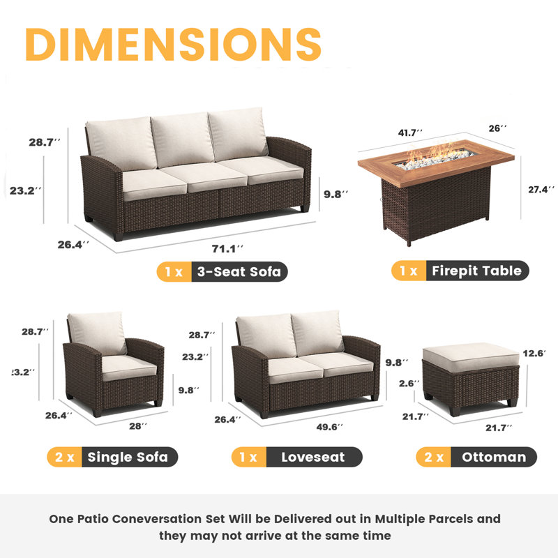Ensemble de conversation pour patio, Sable