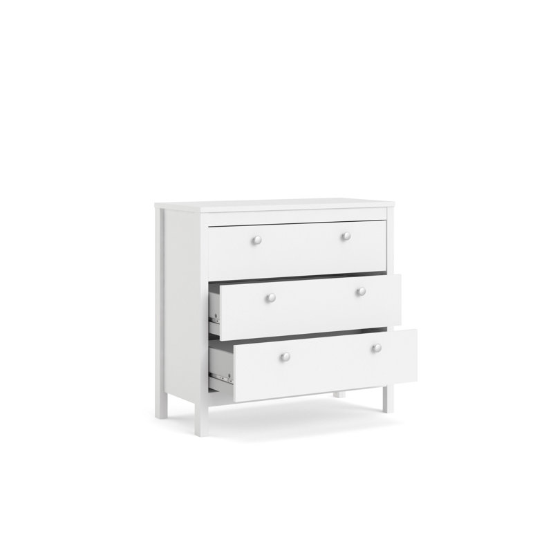 Buck 82.1cm W 3 - Drawer Chest of Drawers, White