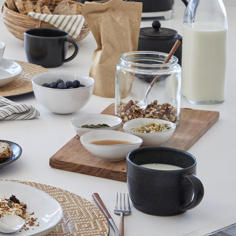 Livia Handmade Stoneware Cereal Bowl, White