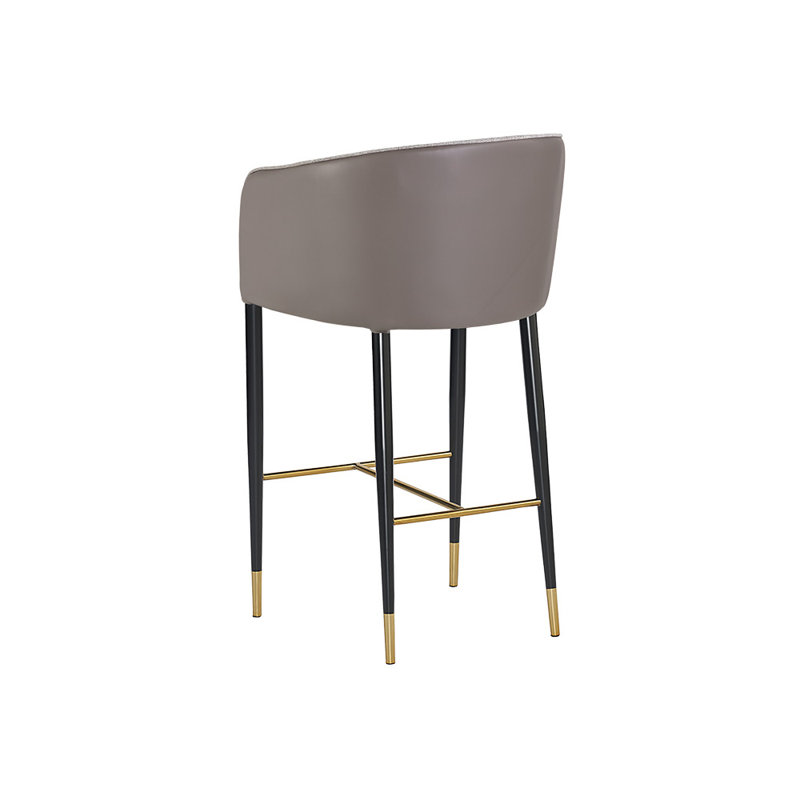 Upholstered Stool with Metal Frame, Bar Stool (30" Seat Height), Black