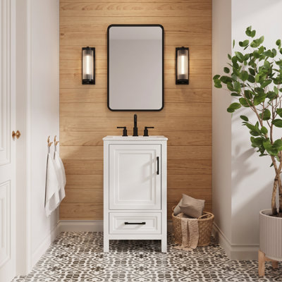 Meuble-lavabo blanc 18 po entièrement assemblé
