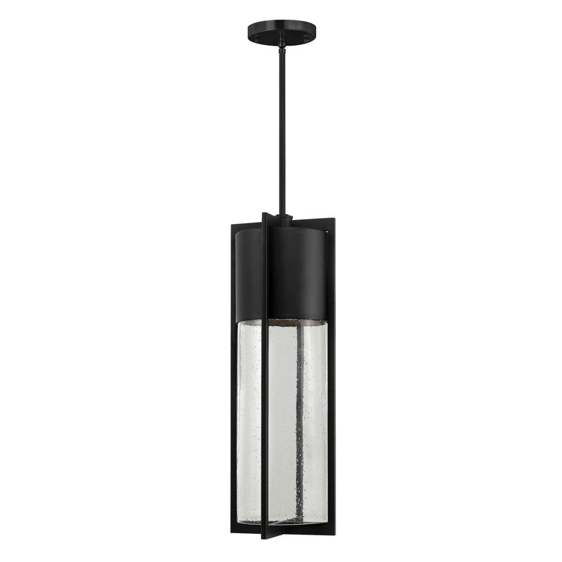 Dwell Black 1 -Bulb Mains only Outdoor Hanging Lantern, 24.5" H x 8.25" W, Incandescent, Black