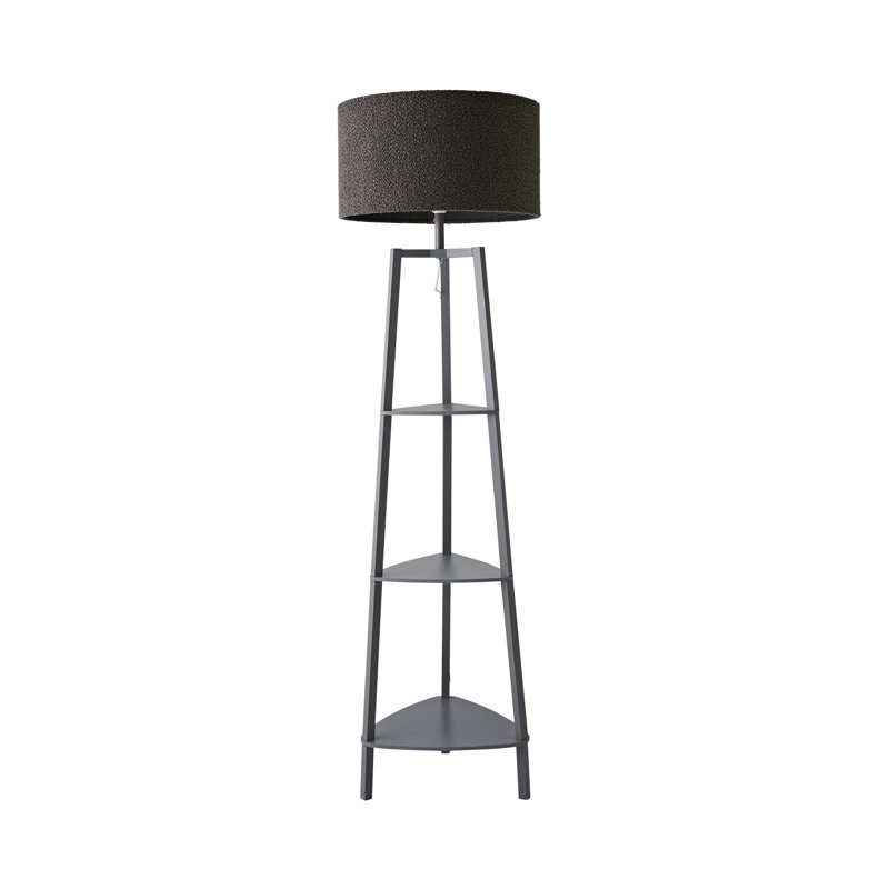 Amandip 137.5cm Tray Table Floor Lamp Set, Grey, Charcoal, No