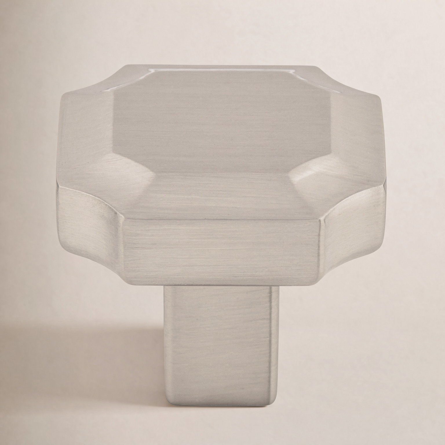Davenport Geometric Cabinet Knob, Brushed Satin Nickel