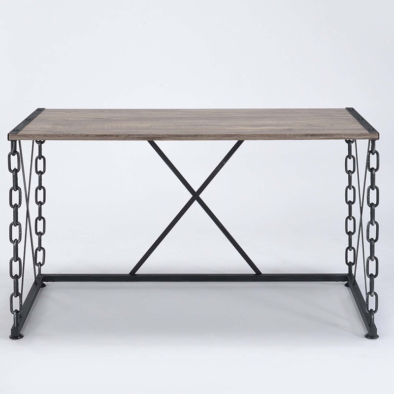 Bureau rustique en chêne rustique et noir antique