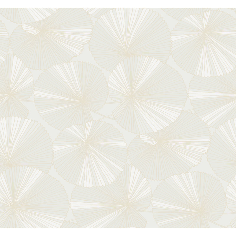 Papier peint Layered Spa Lily Pads, Beige