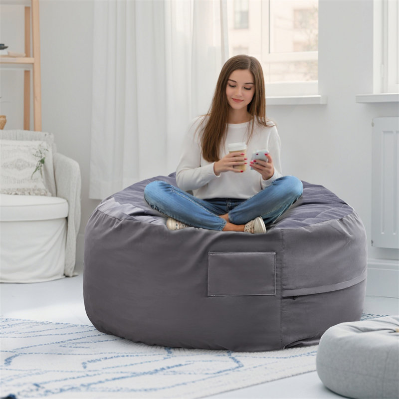 Fauteuil à billes 4 ', H 25,9 po x l 48 po x P 48 po, Gris foncé