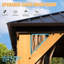 Pavillon de jardin extérieur avec structure en bois, toit en acier galvanisé, pour pavillon de jardin 12 x 16 pi, filet, plaisir