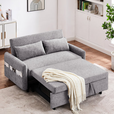 Lit gigogne escamotable avec 2 coussins réglables, poches de rangement, poches et coussins de soutien