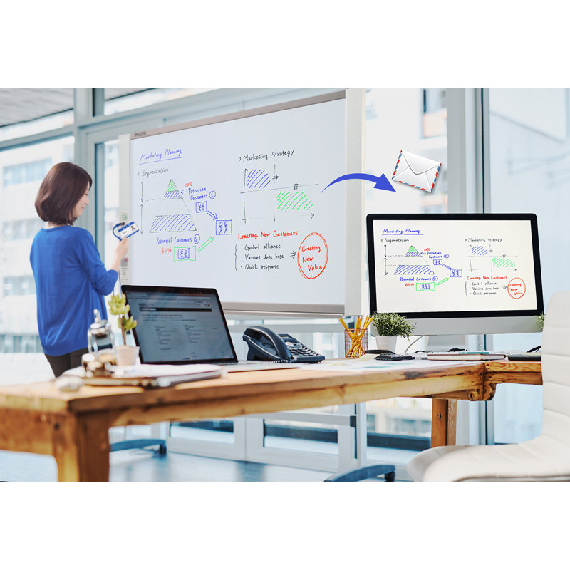 Wall Vinyl Reversible Magnetic Medium - 4' - 6' Interactive Whiteboard